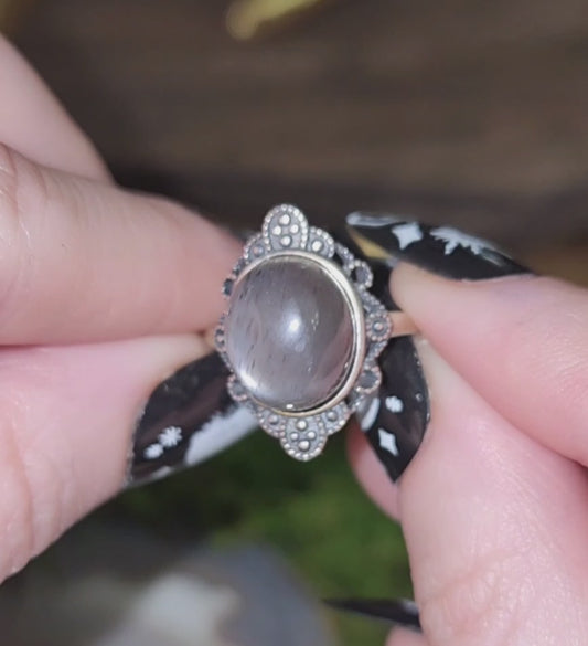 Black Moonstone Ring