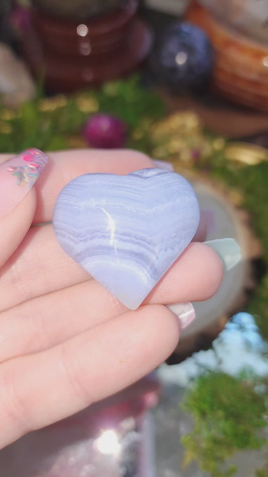 Blue Lace Agate Heart F