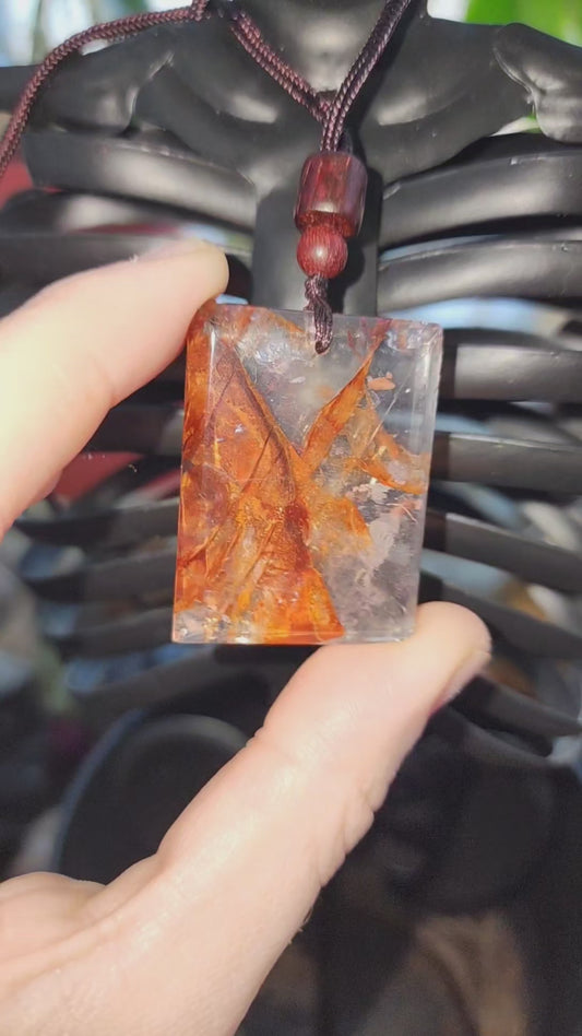 Fire Quartz Pendant Necklace C