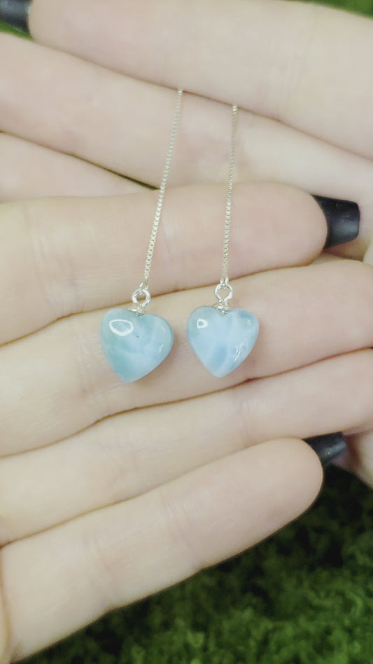 Larimar Heart Earrings B