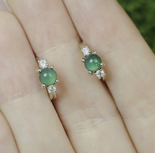Jadeite Hoop Earrings B
