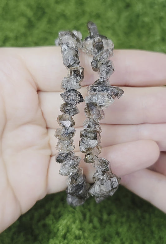 Tourmalated Herkimer Diamond Bracelet