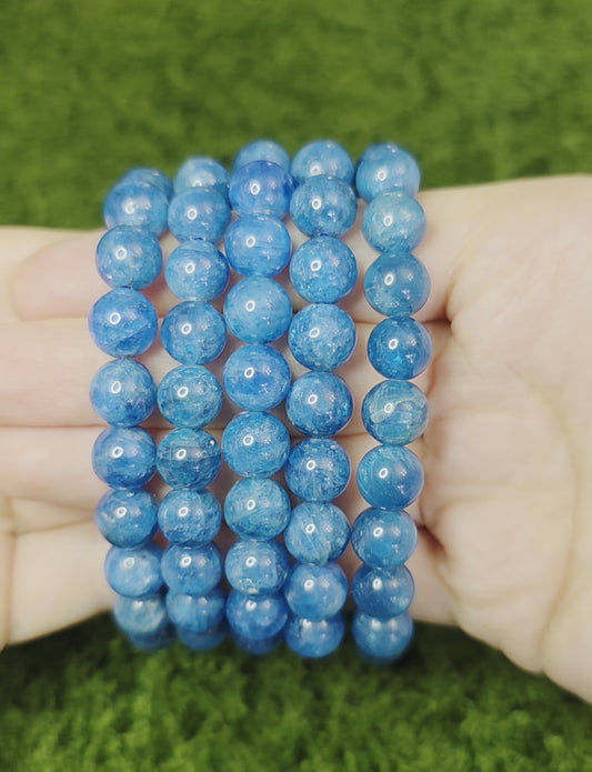 9.5 mm Blue Apatite Stretch Bracelet
