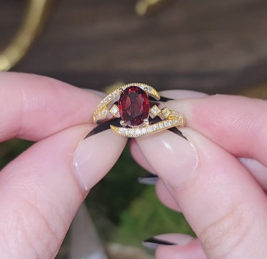 Faceted Garnet Ring