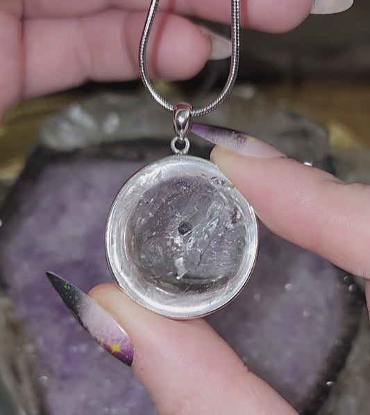 Round Enhydro Quartz Pendant