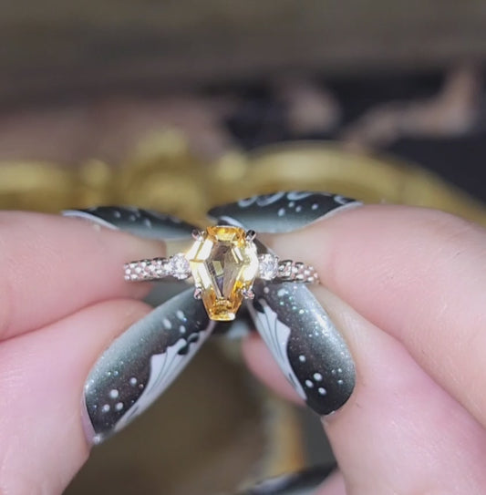 Citrine Coffin Ring