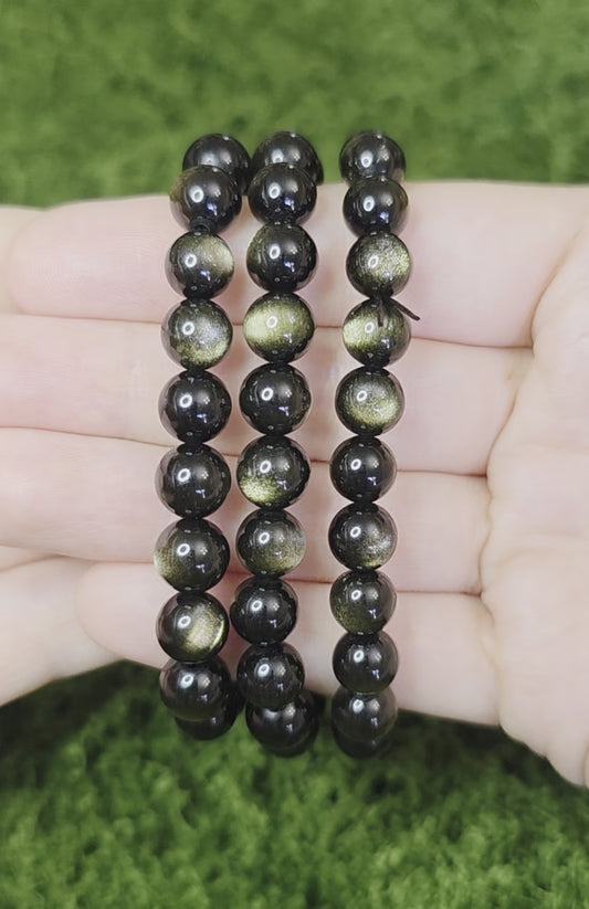 10mm Golden Obsidian Stretch Bracelet