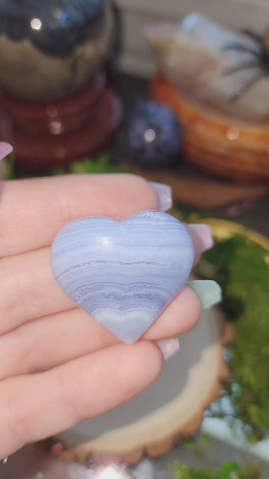 Blue Lace Agate Heart E