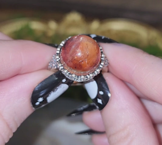 Fire Quartz Garden Ring