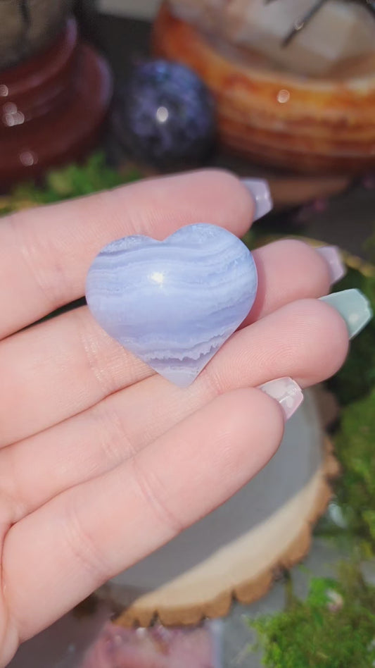 Blue Lace Agate Heart H