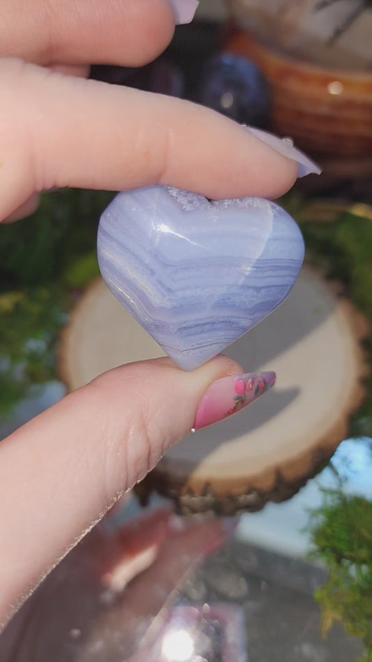 Blue Lace Agate Heart C