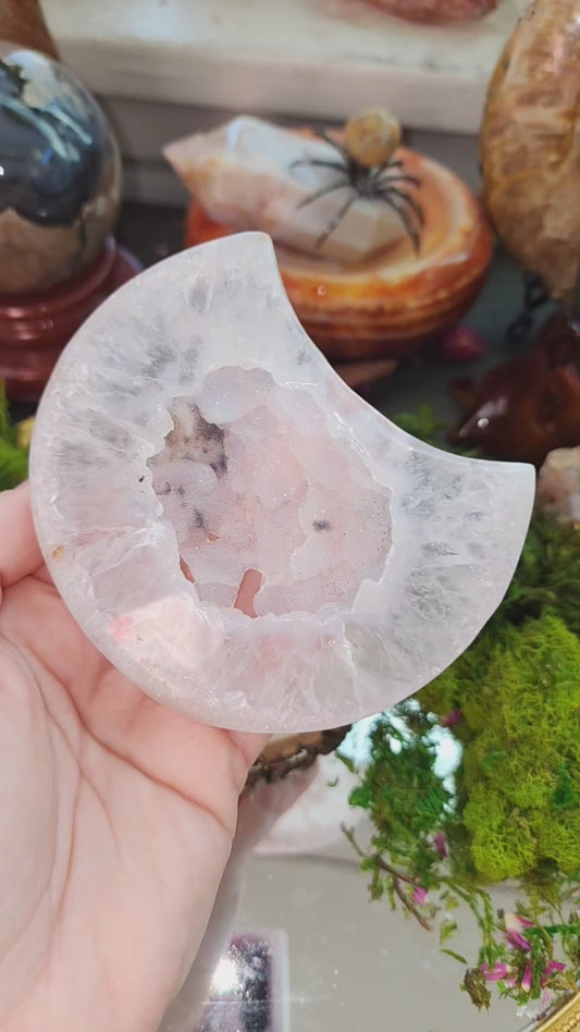 Clear Druzy Agate Moon