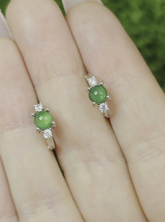 Jadeite Hoop Earrings A