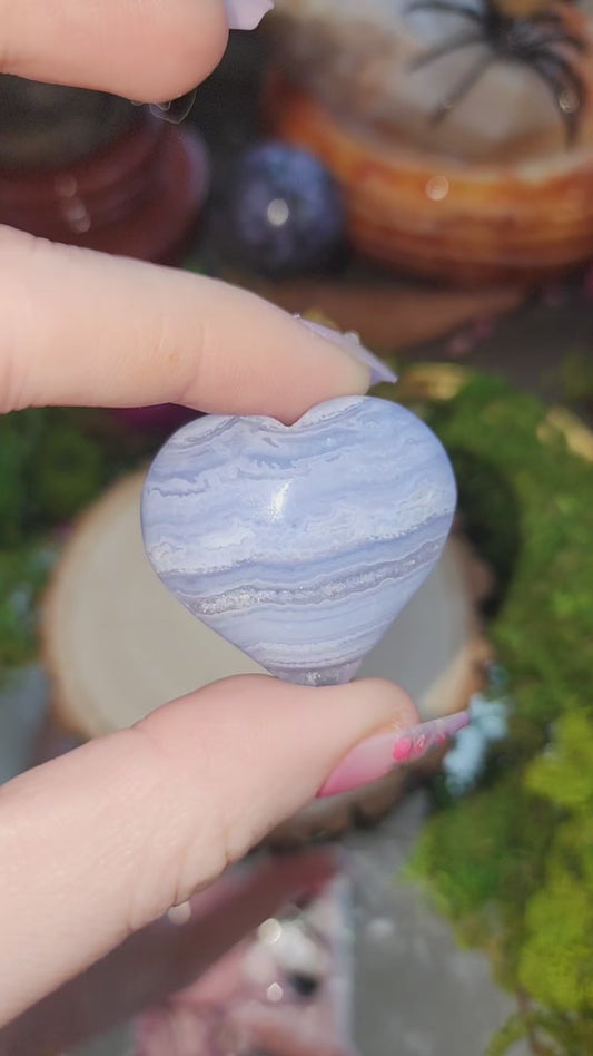 Blue Lace Agate Heart B