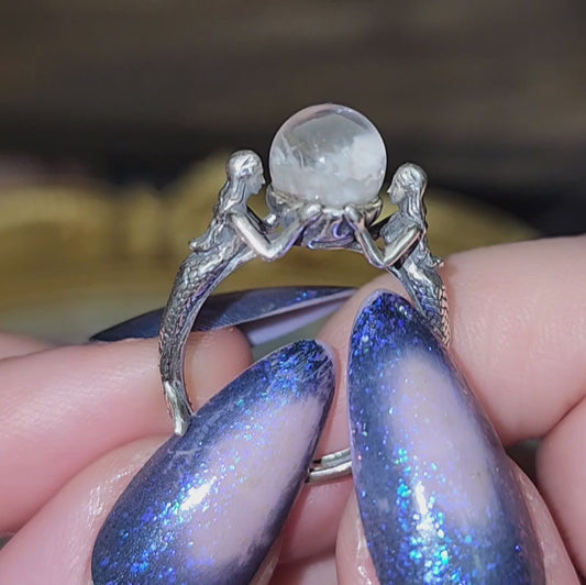 White Garden Quartz Mermaid Ring