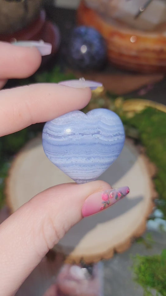 Blue Lace Agate Heart D