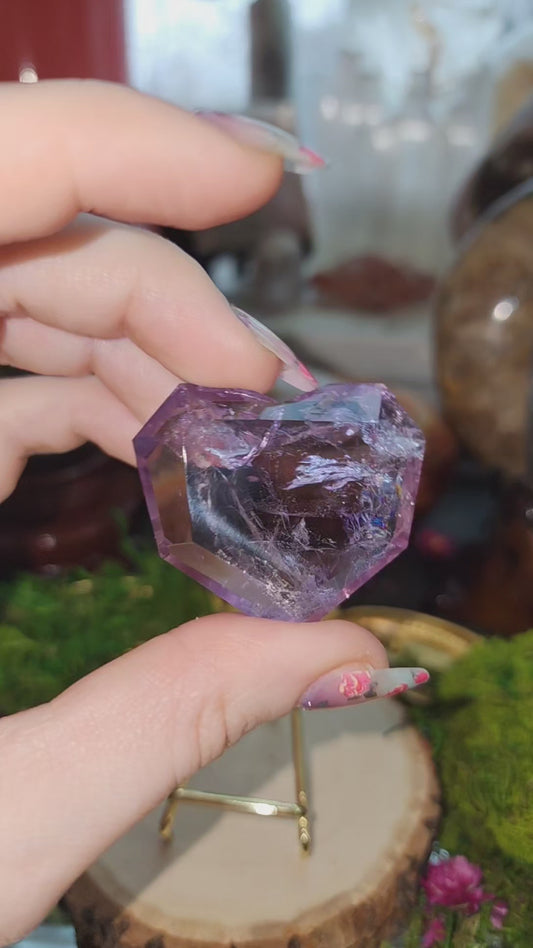 Faceted Amethyst Heart