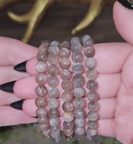 Black Moonstone Stretch Bracelet