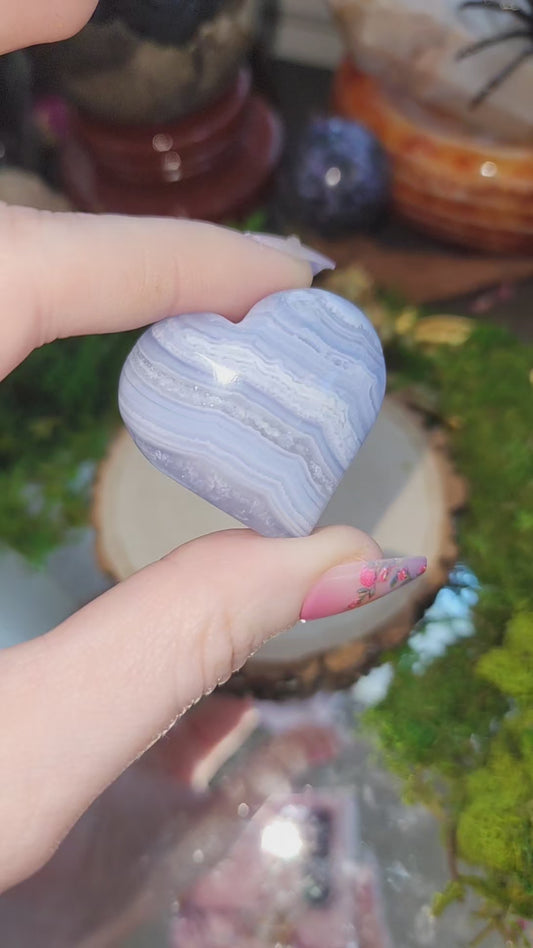 Blue Lace Agate Heart A