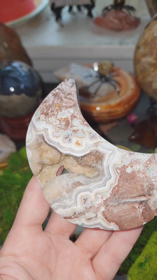 Mexican Crazy Lace Agate Moon