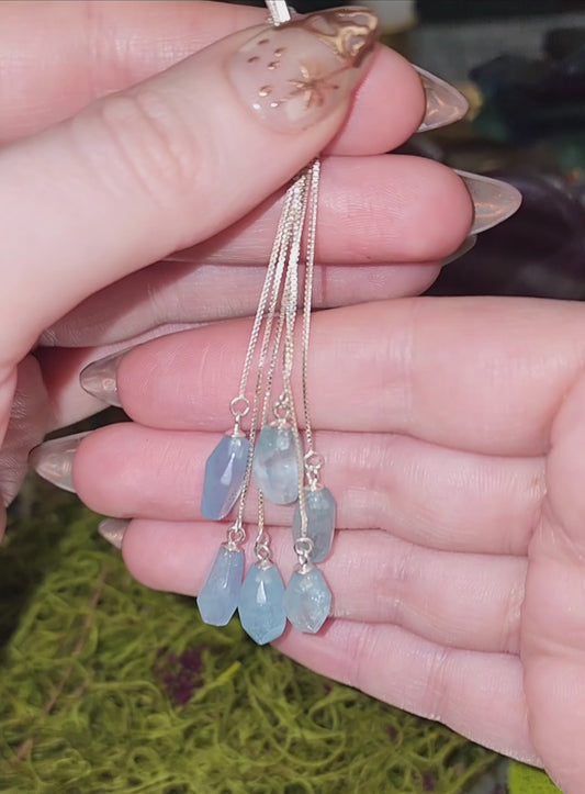 Aquamarine Pull Earrings