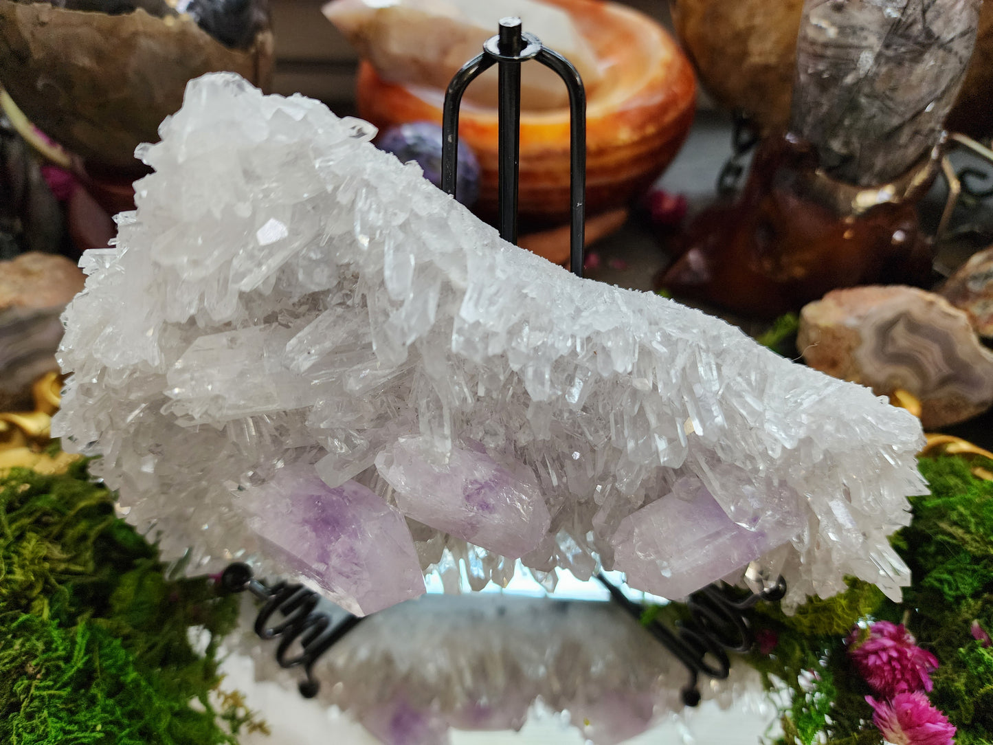 Needle Quartz and Amethyst Specimen