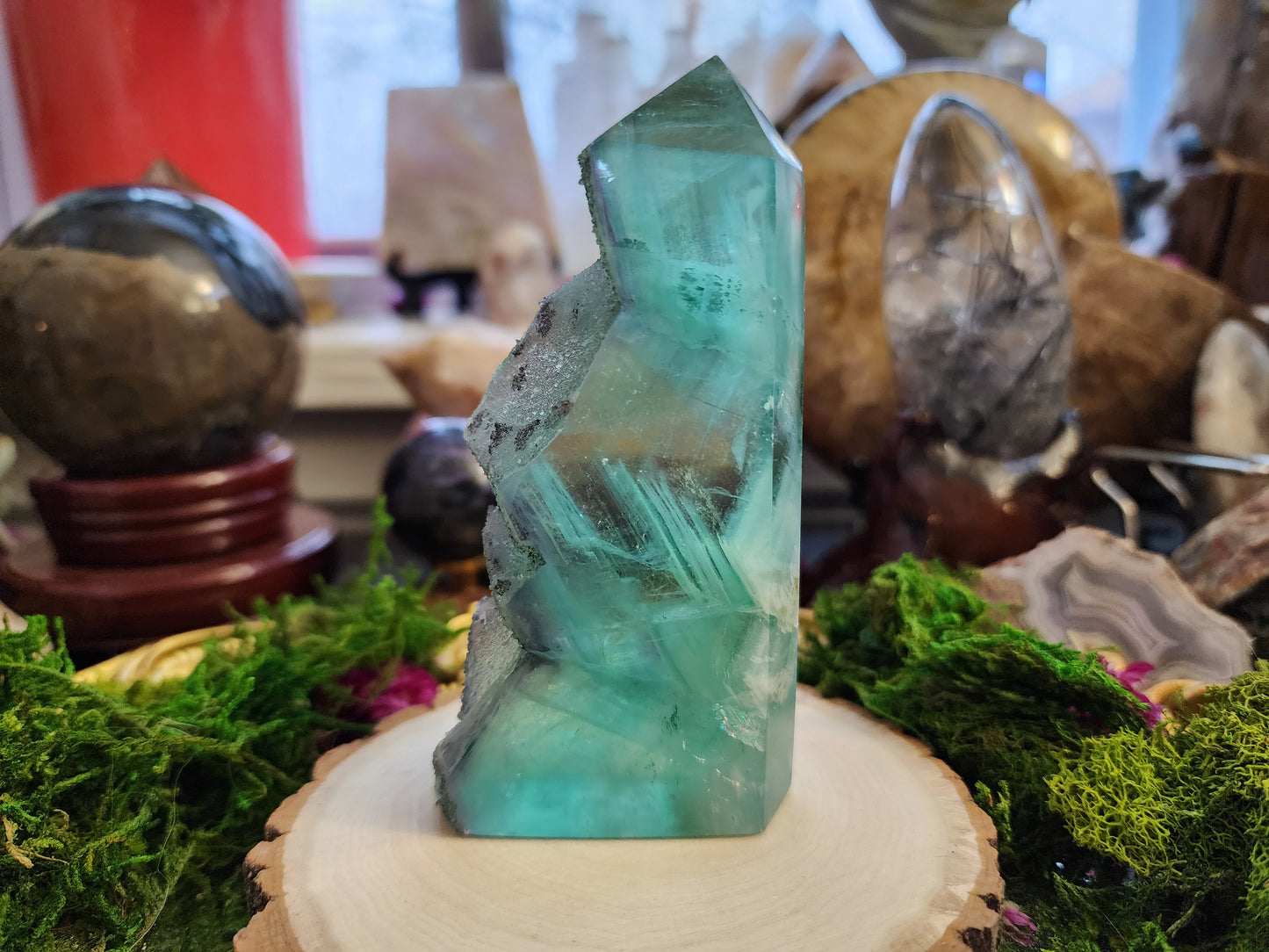 Fluorite Raw Spine Point