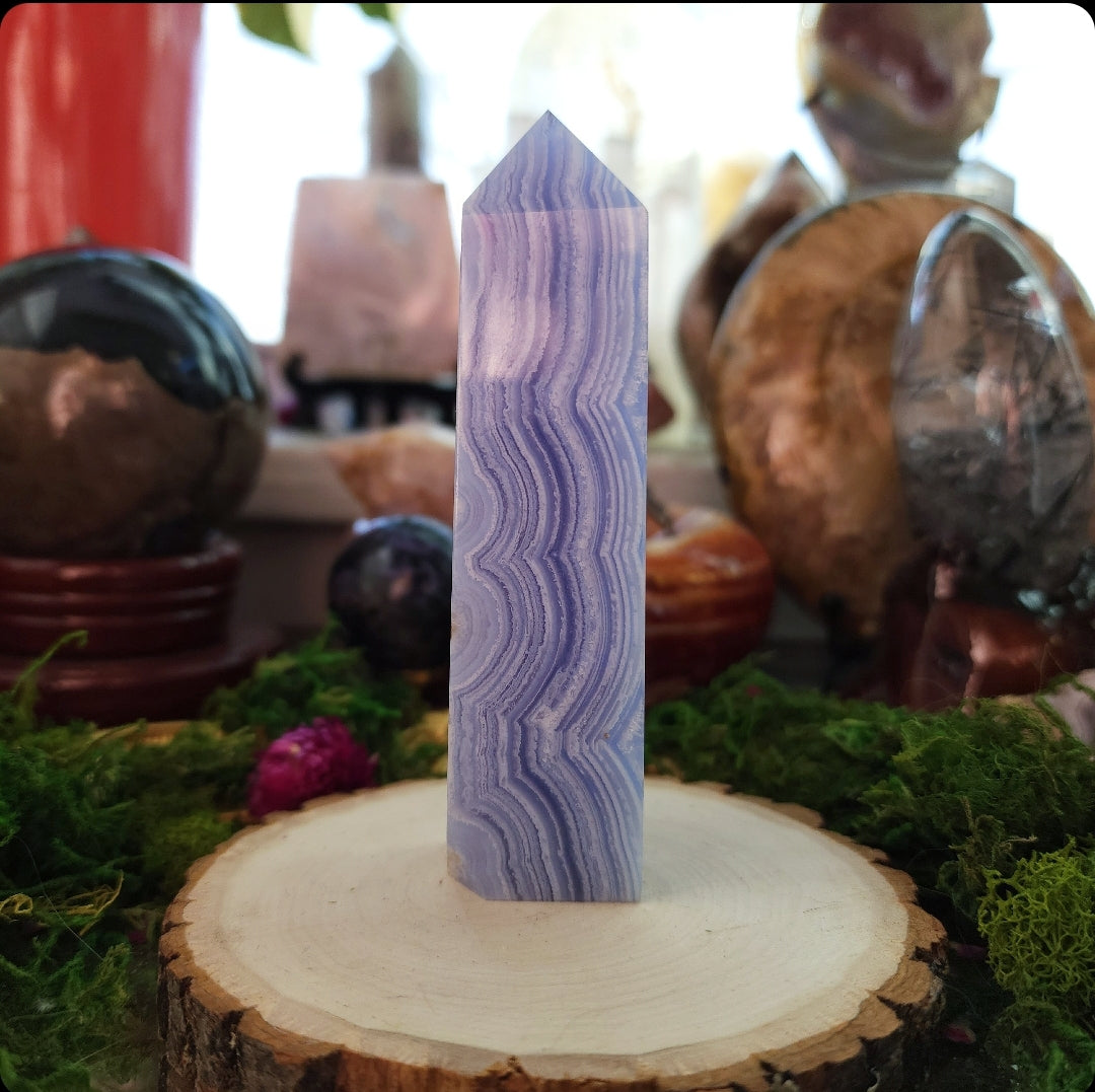 Blue Lace Agate Tower