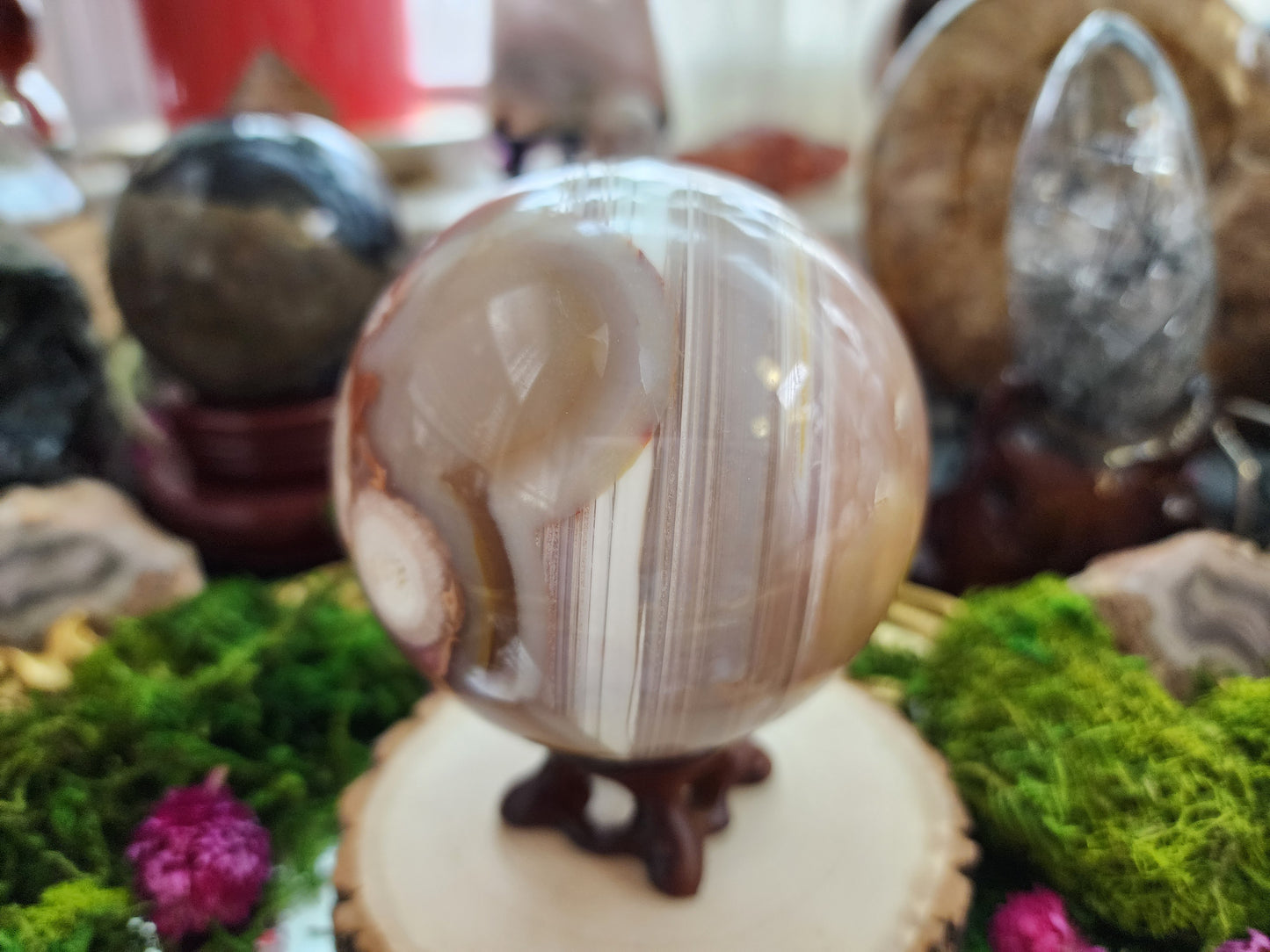 Flower Agate Sphere