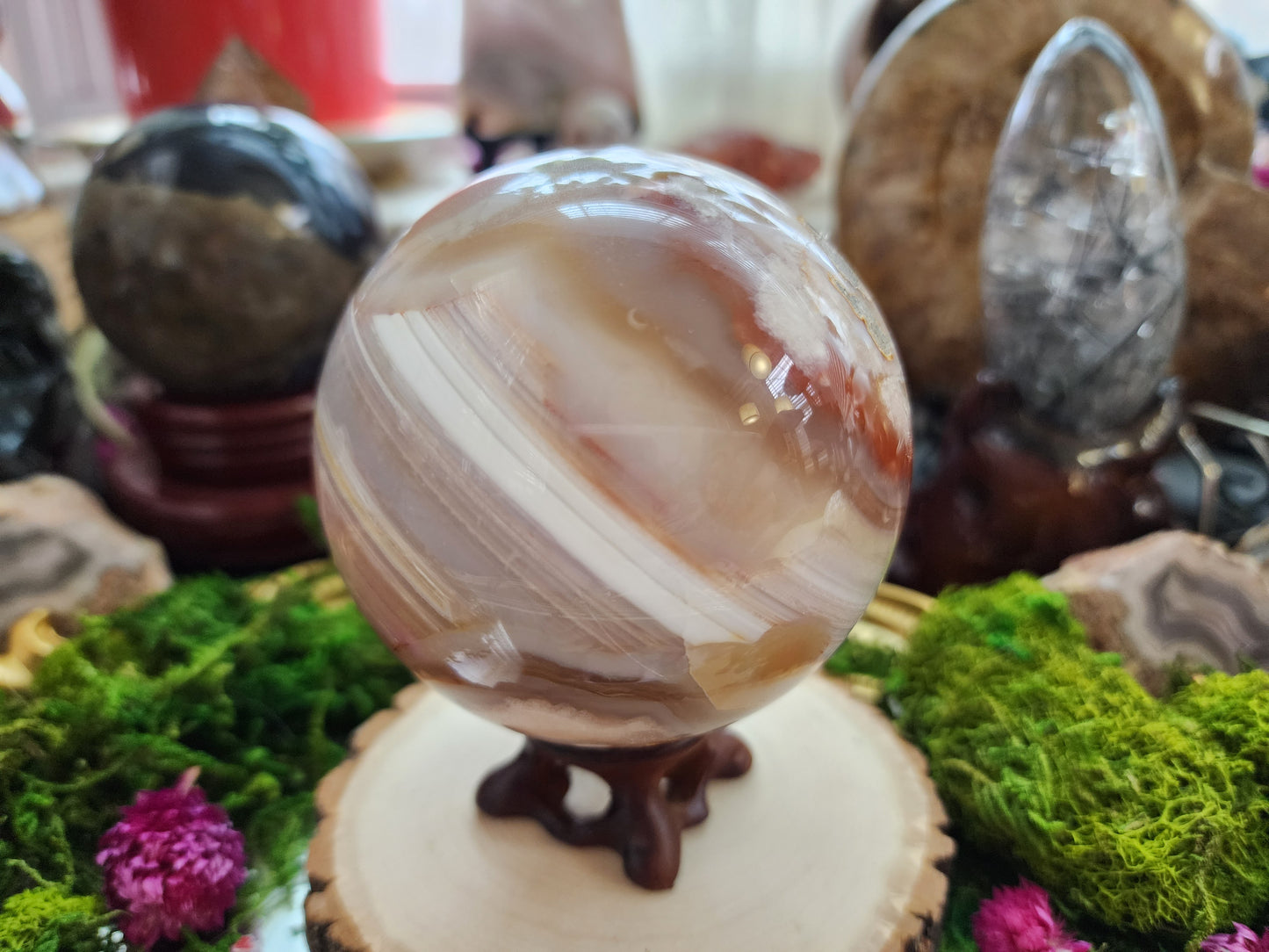 Flower Agate Sphere