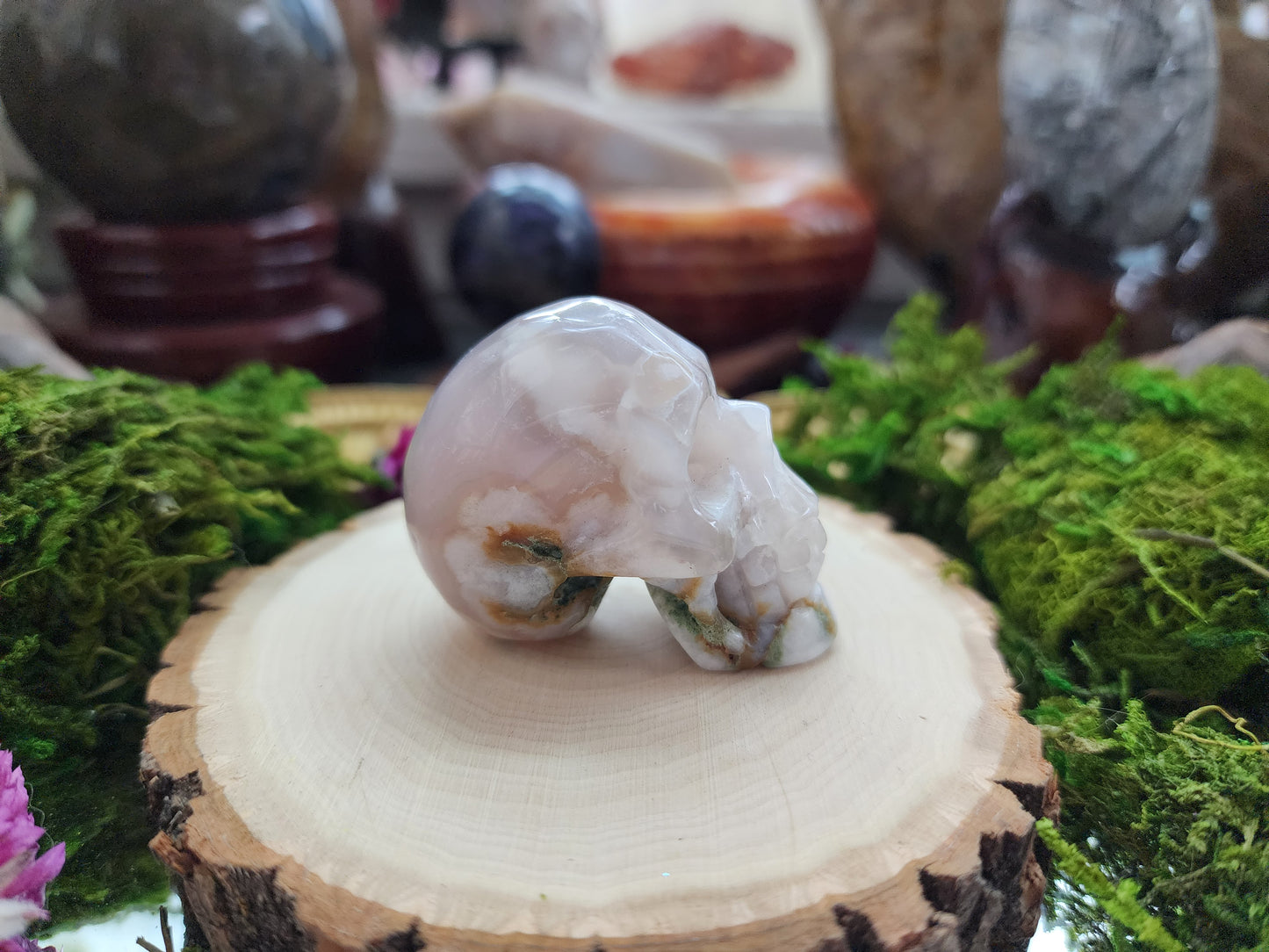 Flower Agate Skull