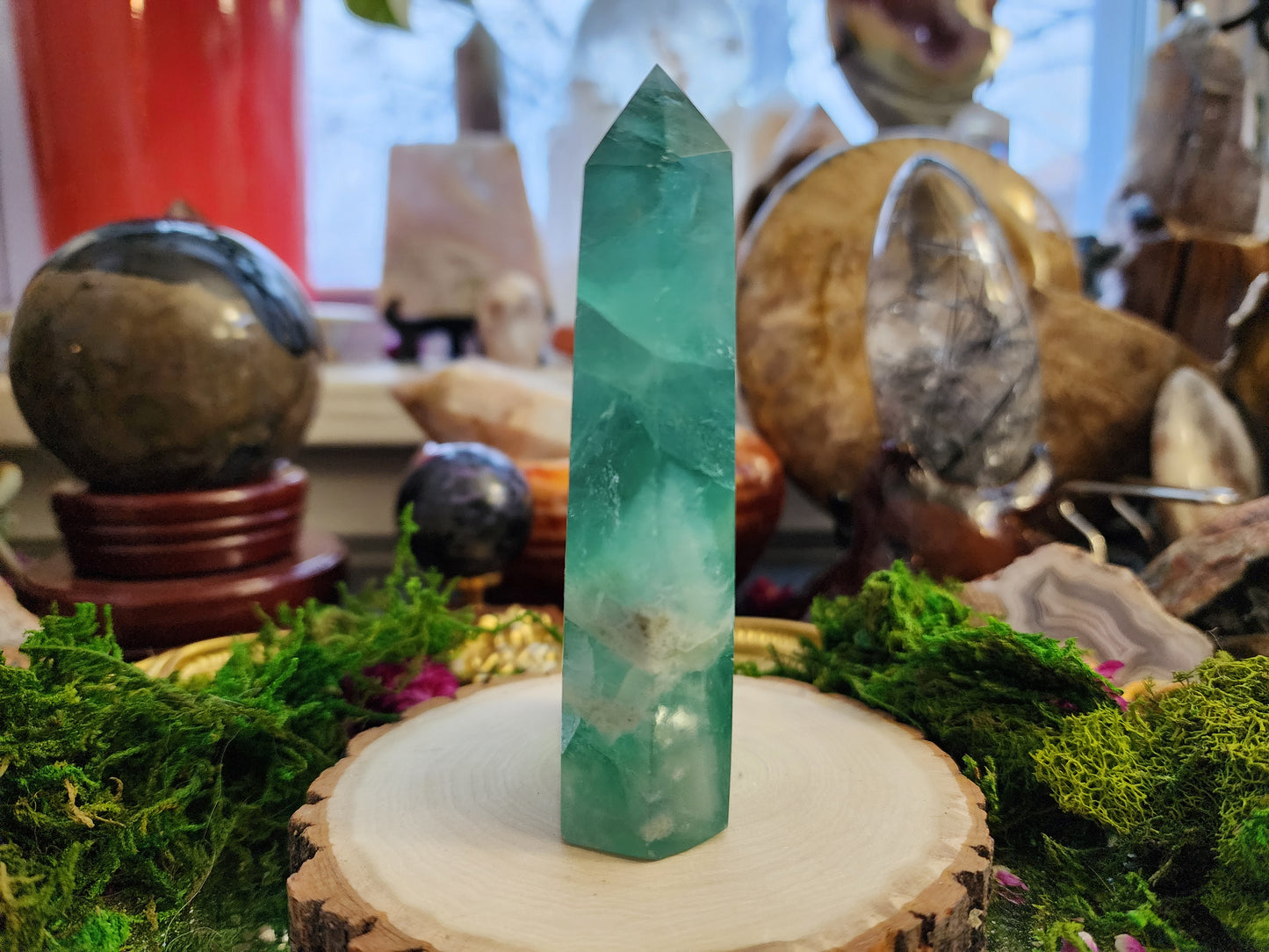 Fluorite Raw Spine Point