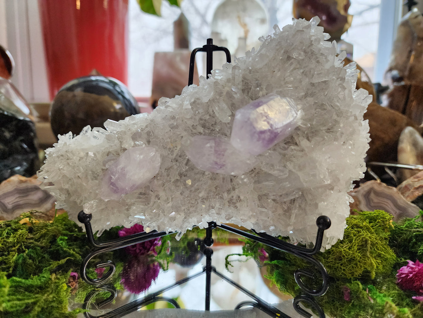 Needle Quartz and Amethyst Specimen