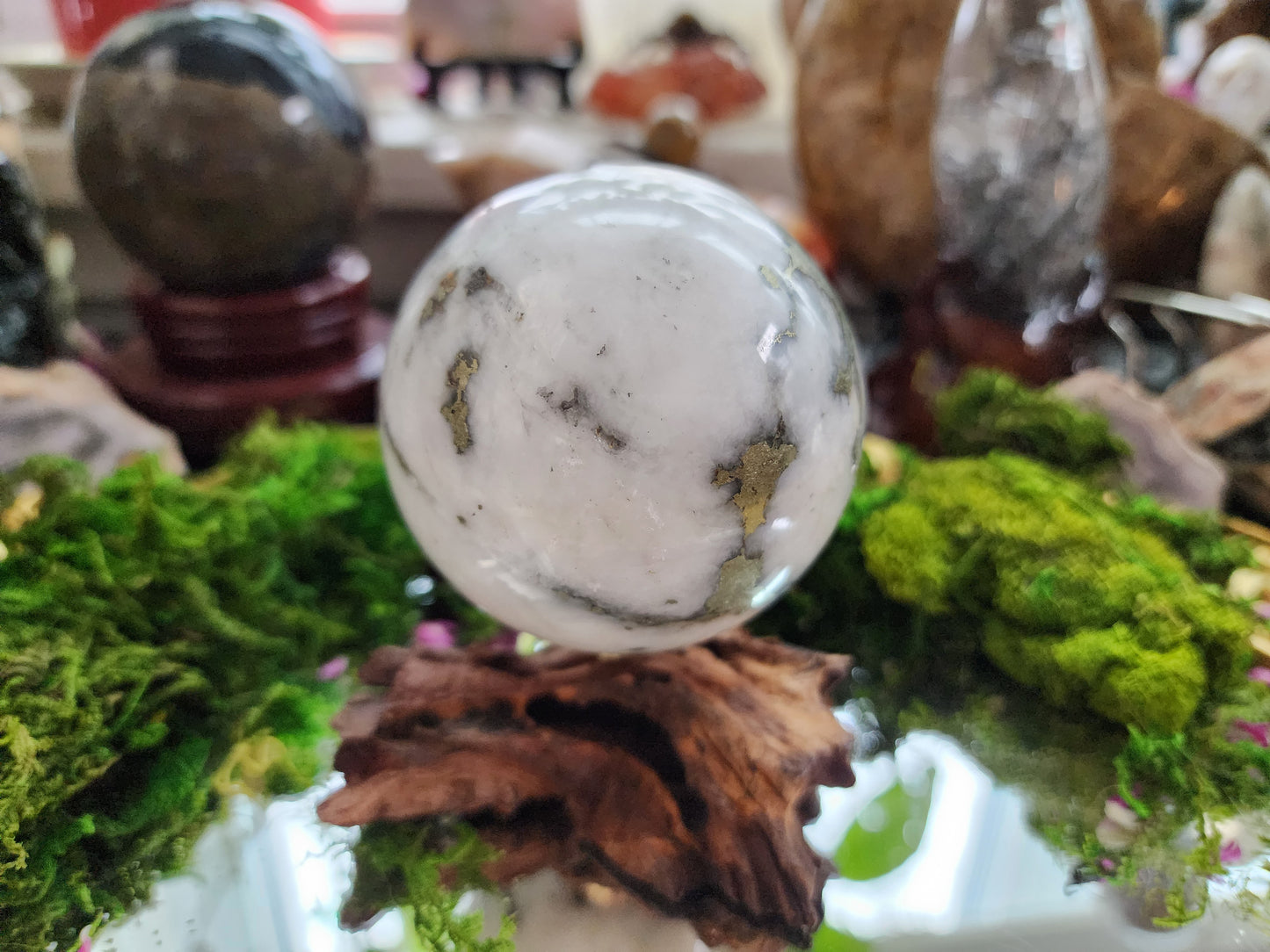 Pyrite and Agate Sphere