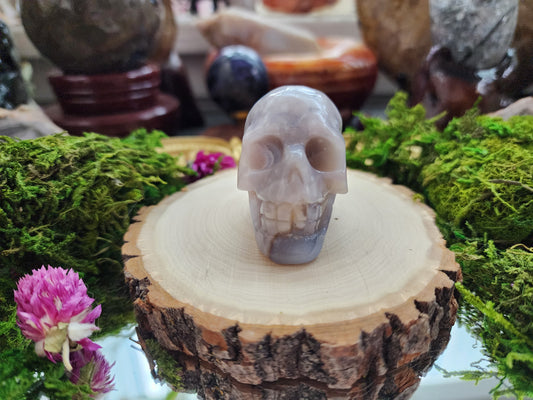 Flower Agate Skull