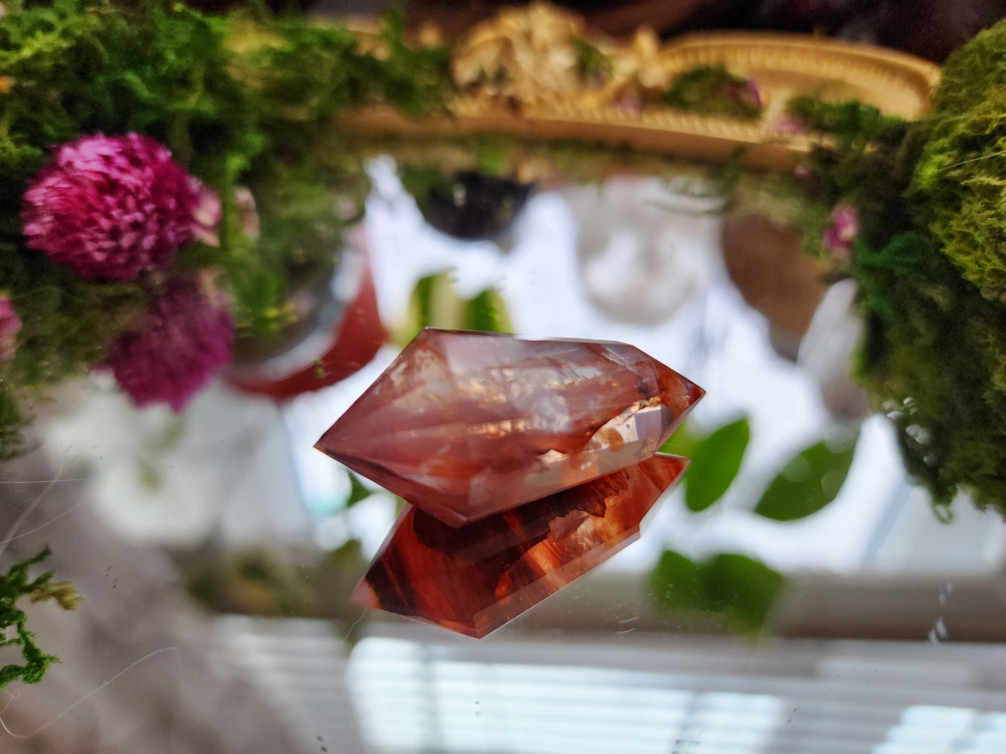 Fire Quartz Vogel Double Point