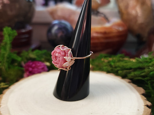 Rose Gold Rhodinite Rose Ring