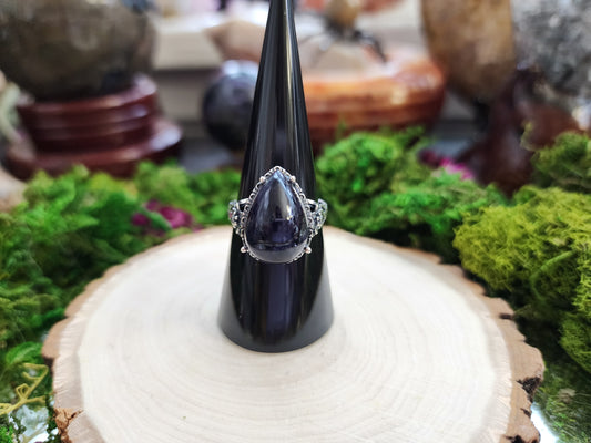 Iolite and Sunstone Adjustable Ring