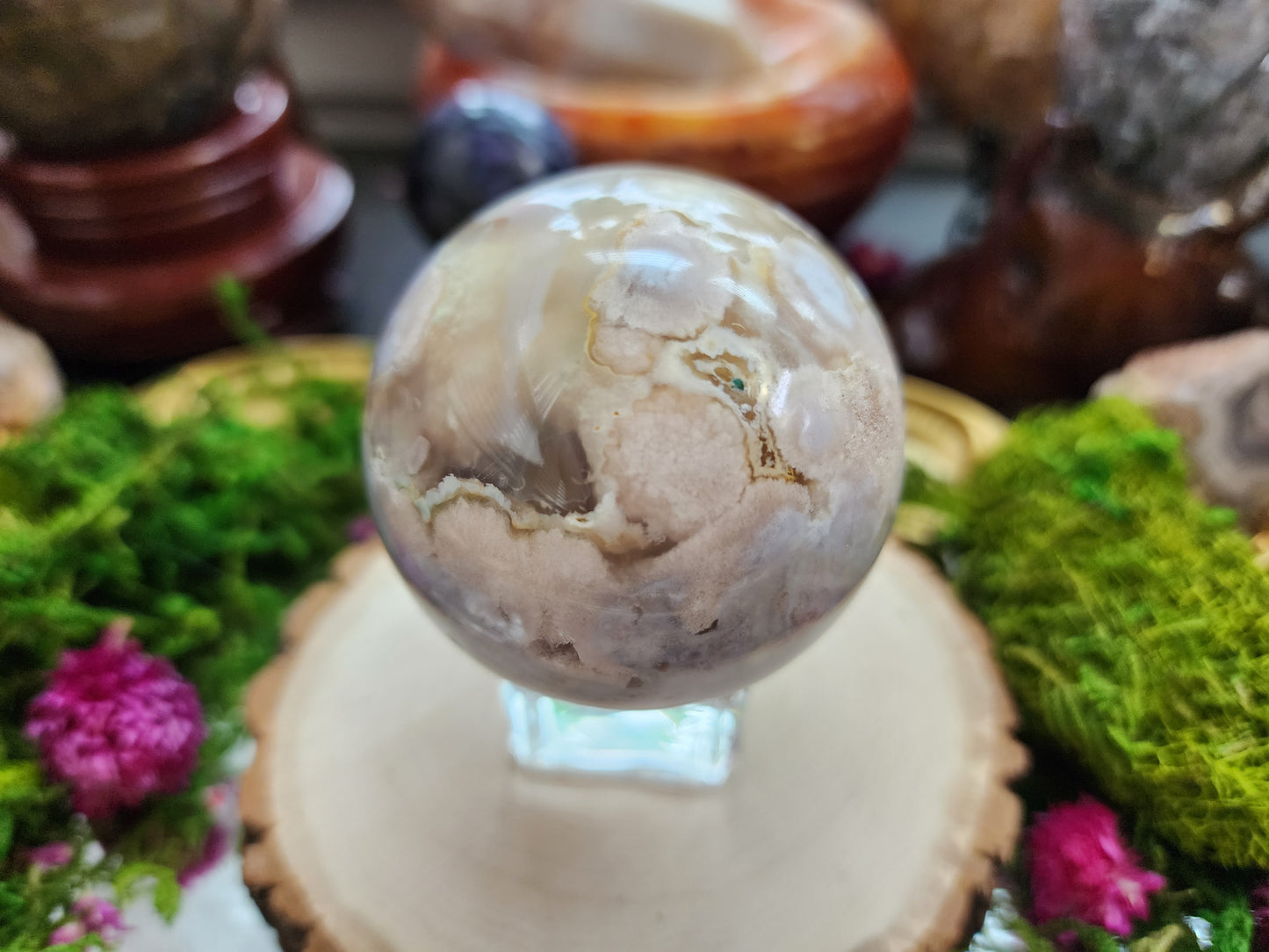 Flower Agate Sphere