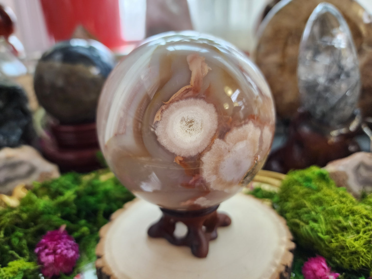 Flower Agate Sphere