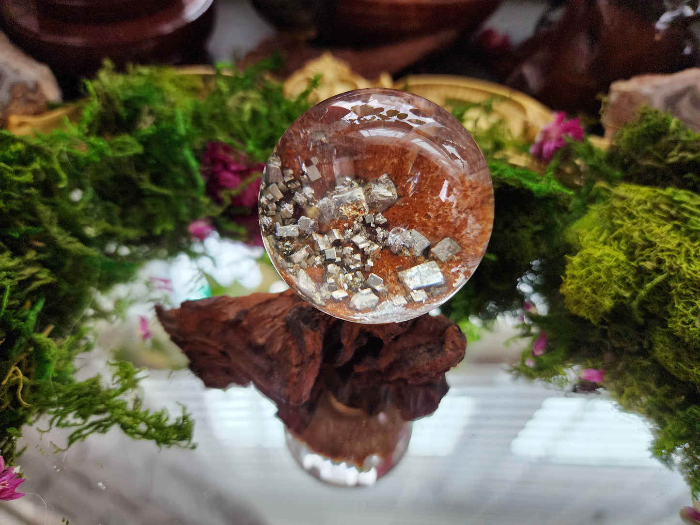 Garden Quartz and Pyrite Sphere (Partially Man Made)