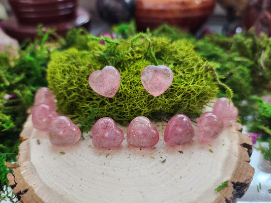 Strawberry Quartz Heart Earrings