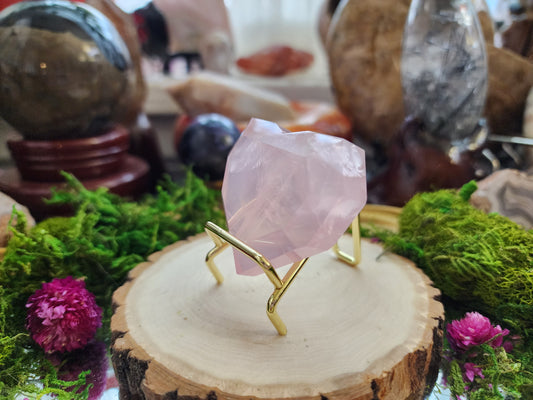 Faceted Rose Quartz Heart