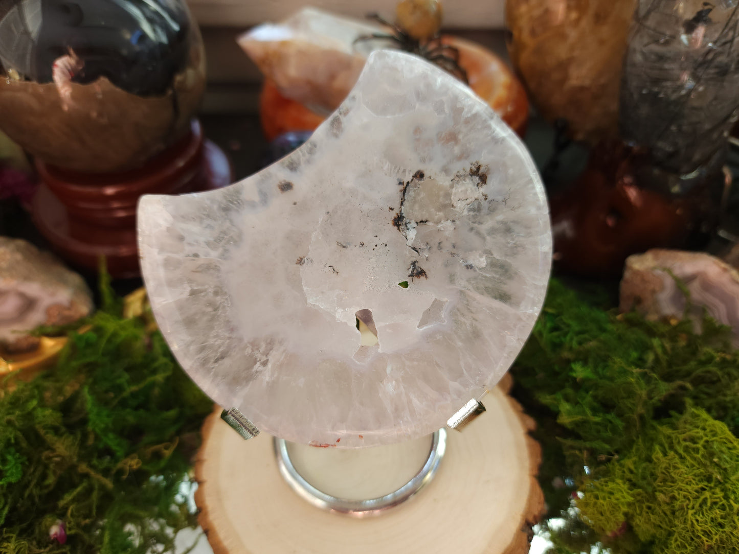 Clear Druzy Agate Moon