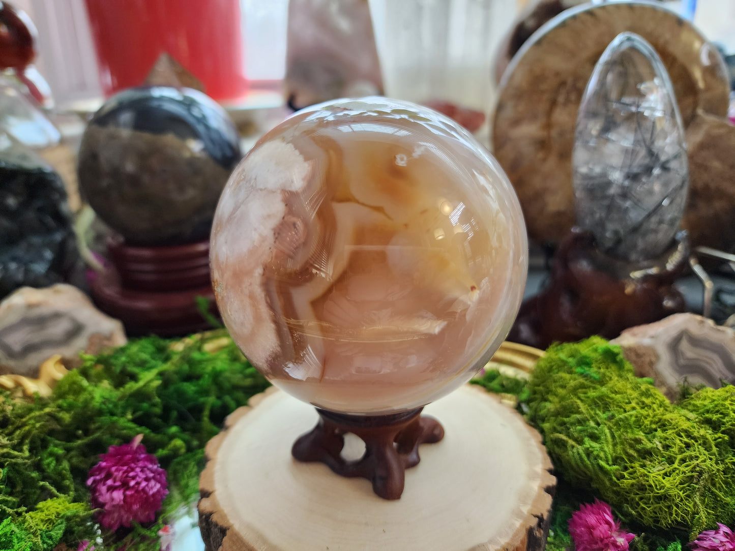 Flower Agate Sphere