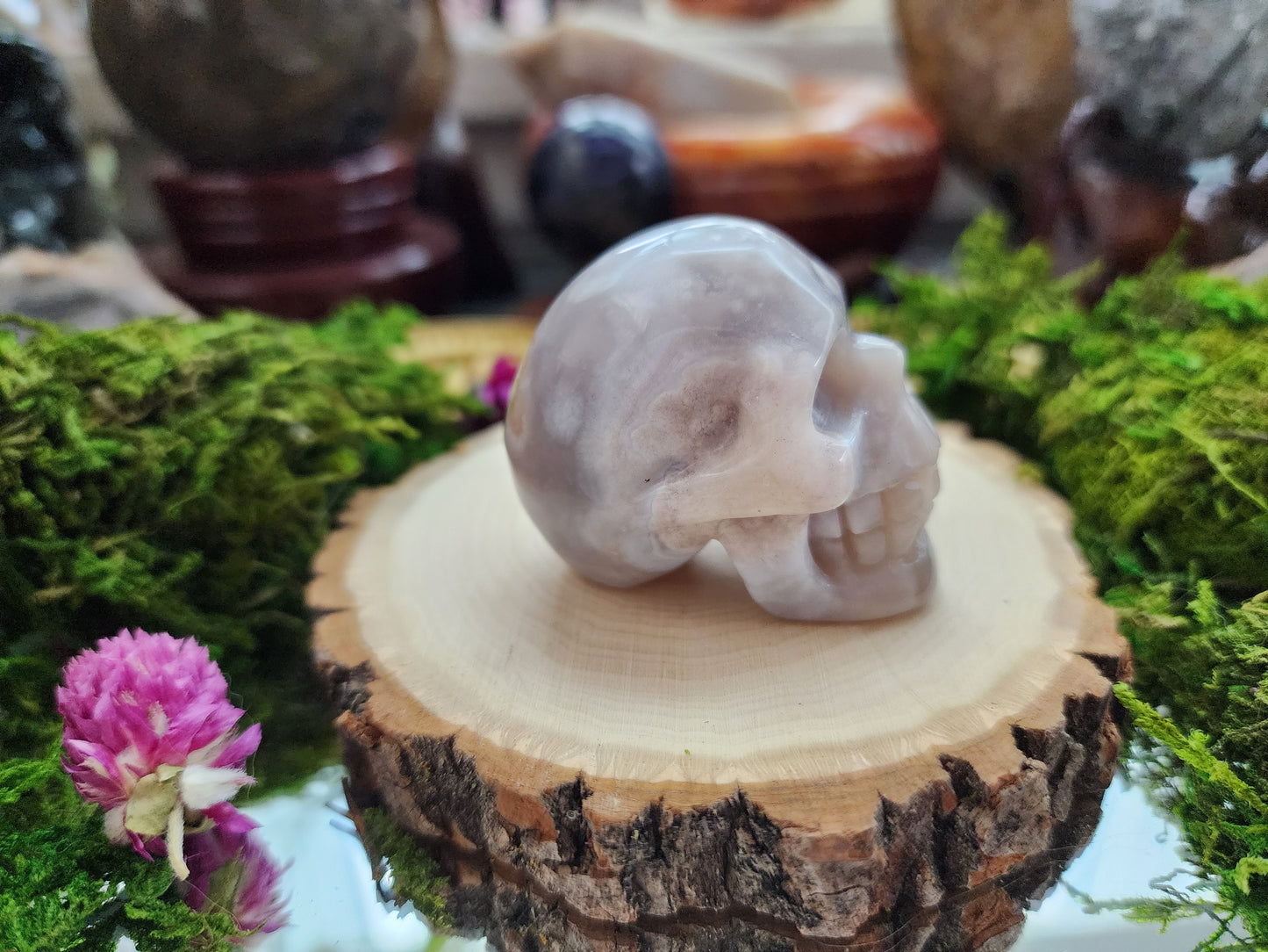 Flower Agate Skull