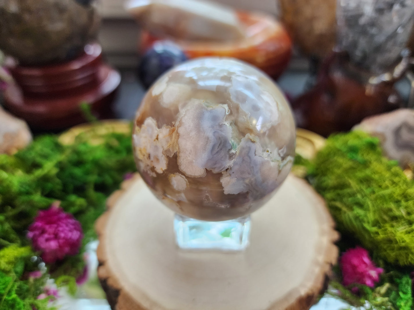 Flower Agate Sphere