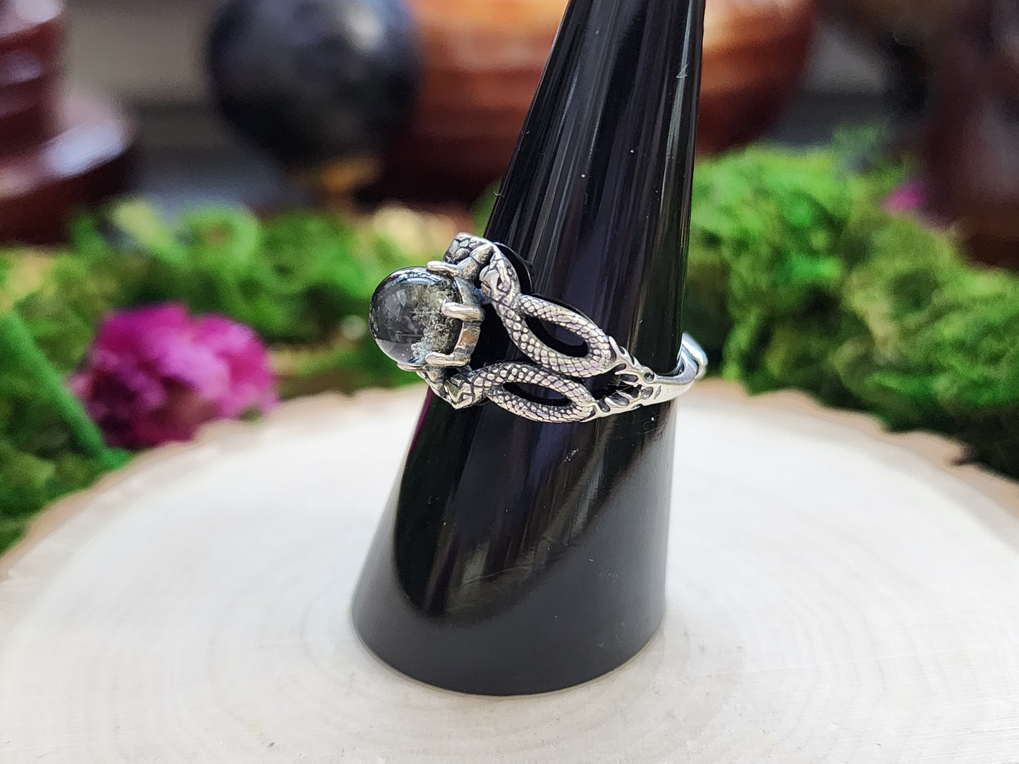 Garden Quartz Snake Ring