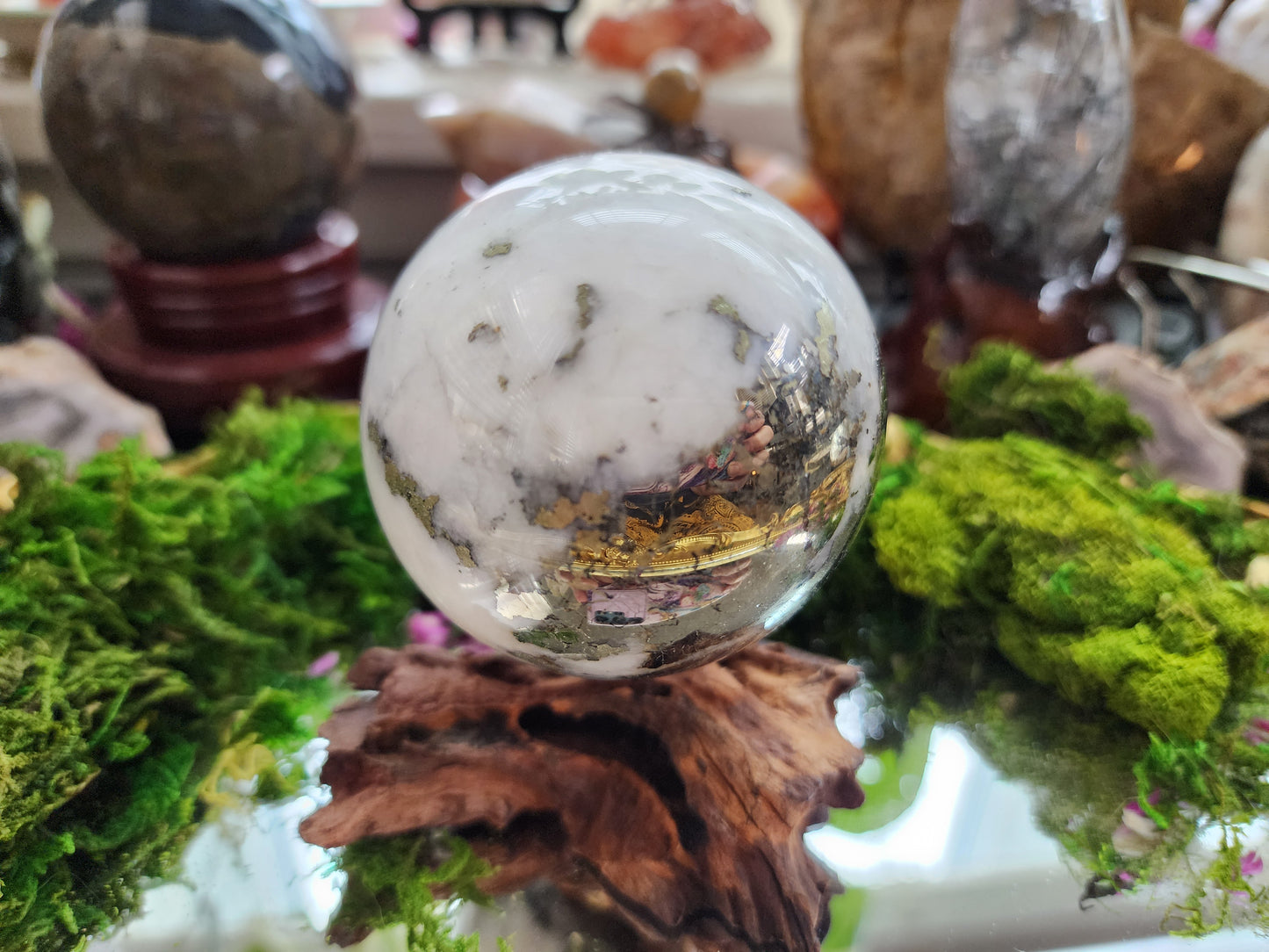 Pyrite and Agate Sphere