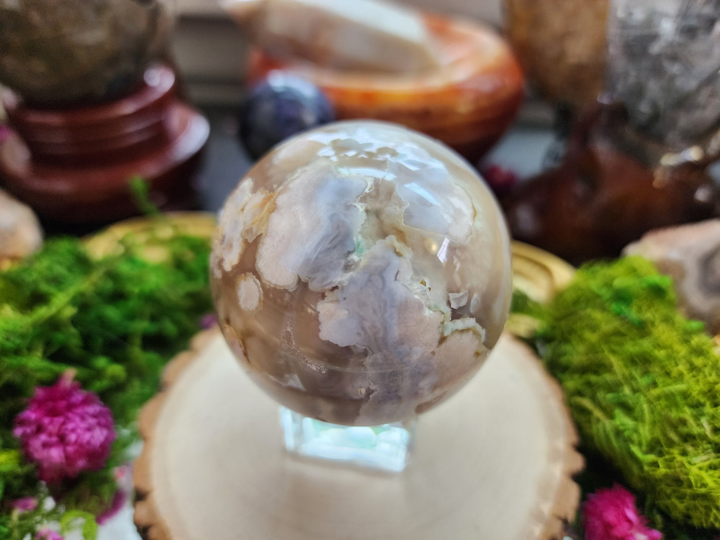 Flower Agate Sphere